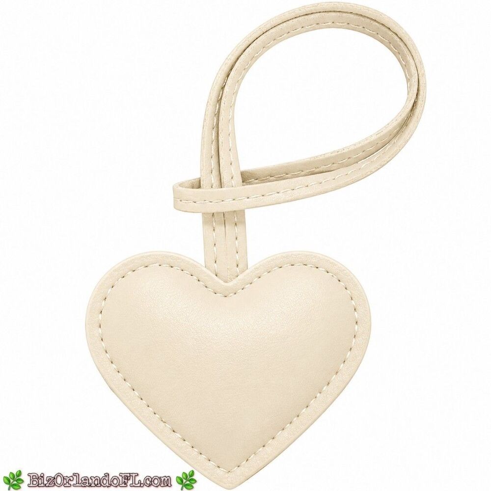 Stylish Lunch Charms Faux Leather Keychain Pendants - Cream Heart